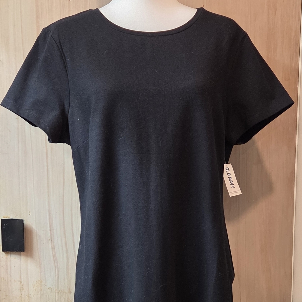 Old Navy Black Short Sleeve T-shirt Dress NWT